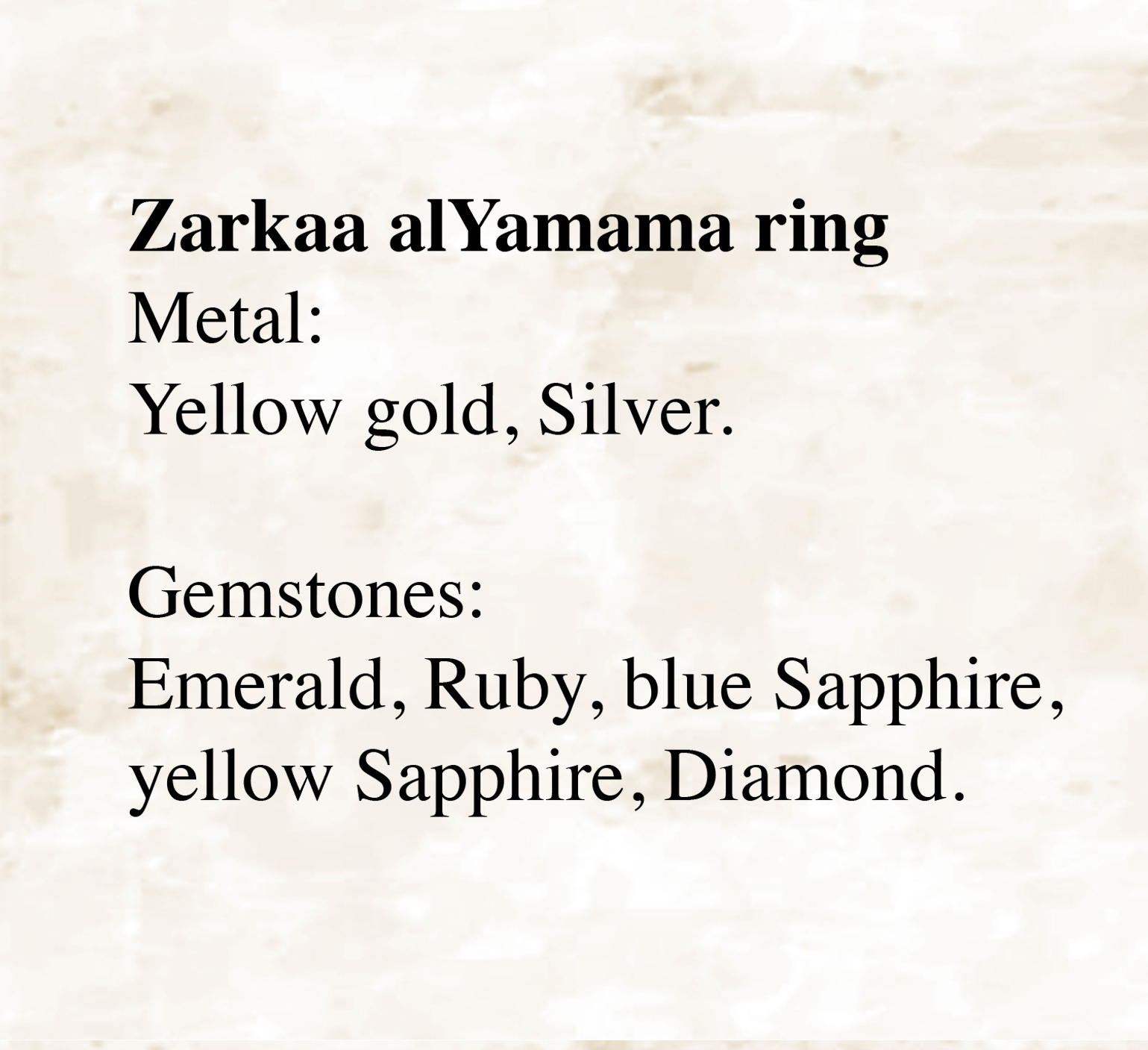 Zarkaa alYamama Ring